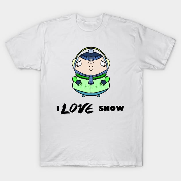 I Love Snow T-Shirt T-Shirt by AshBash201